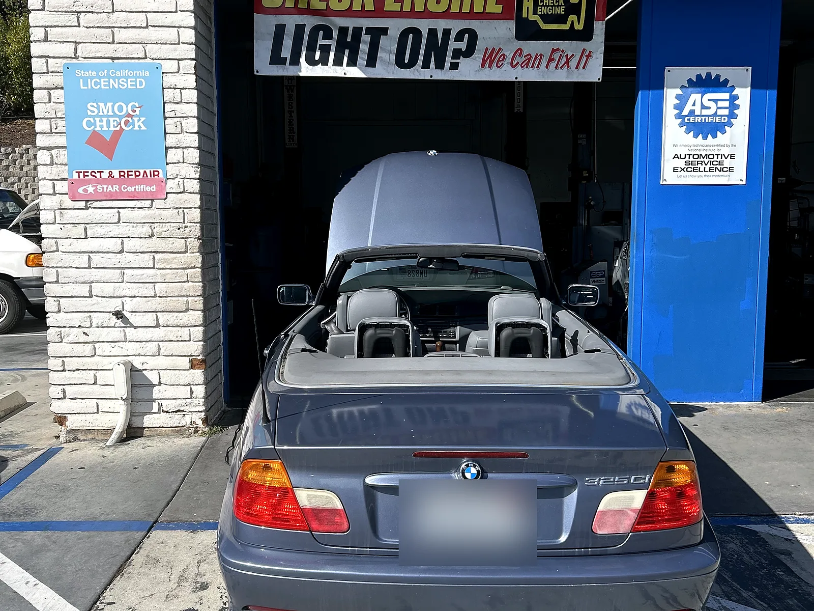 Auto A/C repair in Encinitas, CA: BMW convertible in our bay