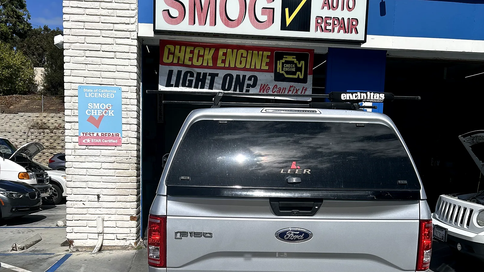 Auto electrical repair in Encinitas, CA: Ford F-150 pulled up to our service bay