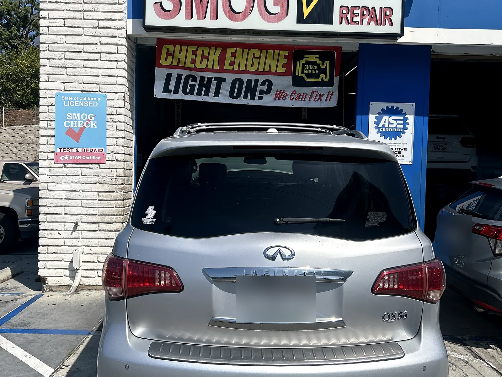 Auto repair in Encinitas, CA: Infiniti SUV pulled into our bay