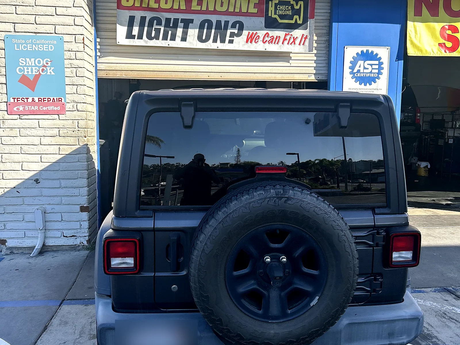 Brake repair in Encinitas, CA: Jeep Wrangler at our bay door