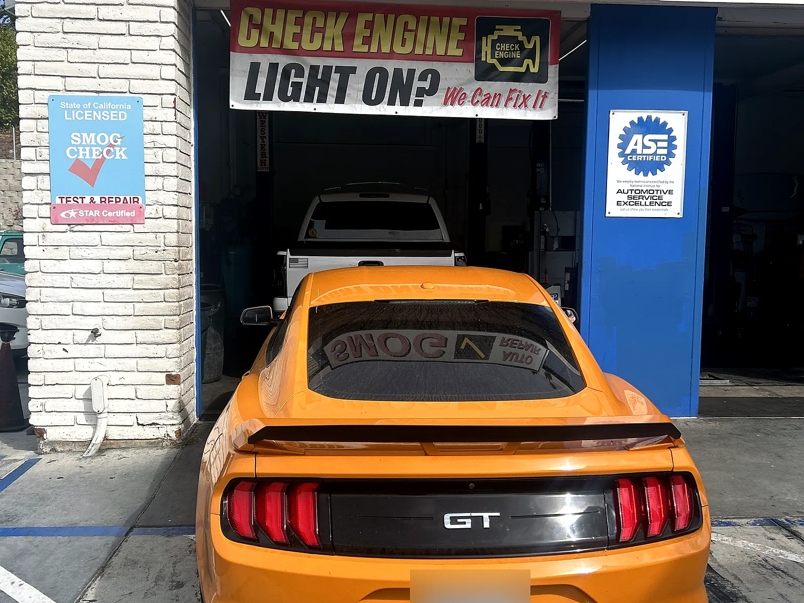 Engine repair in Encinitas, CA: Ford Mustang GT at our service bay