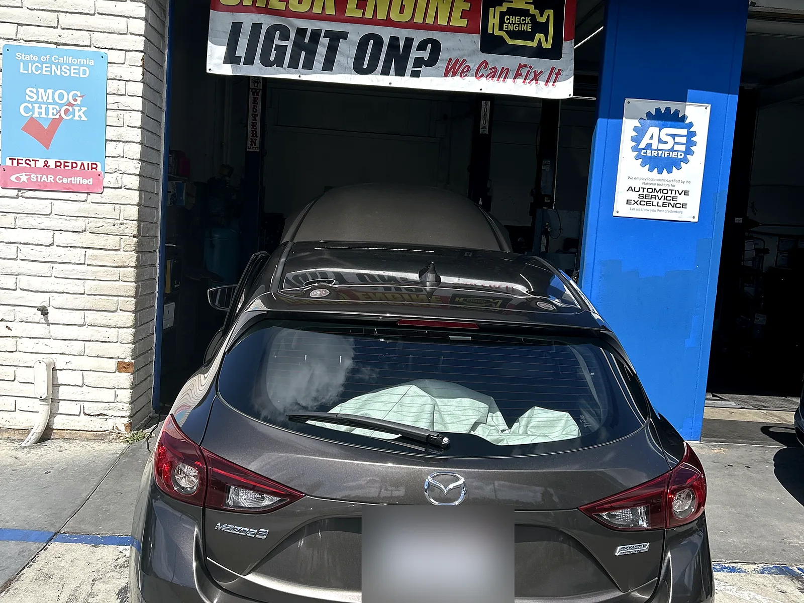 Suspension and steering repair in Encinitas, CA: Mazda3 at our service bay