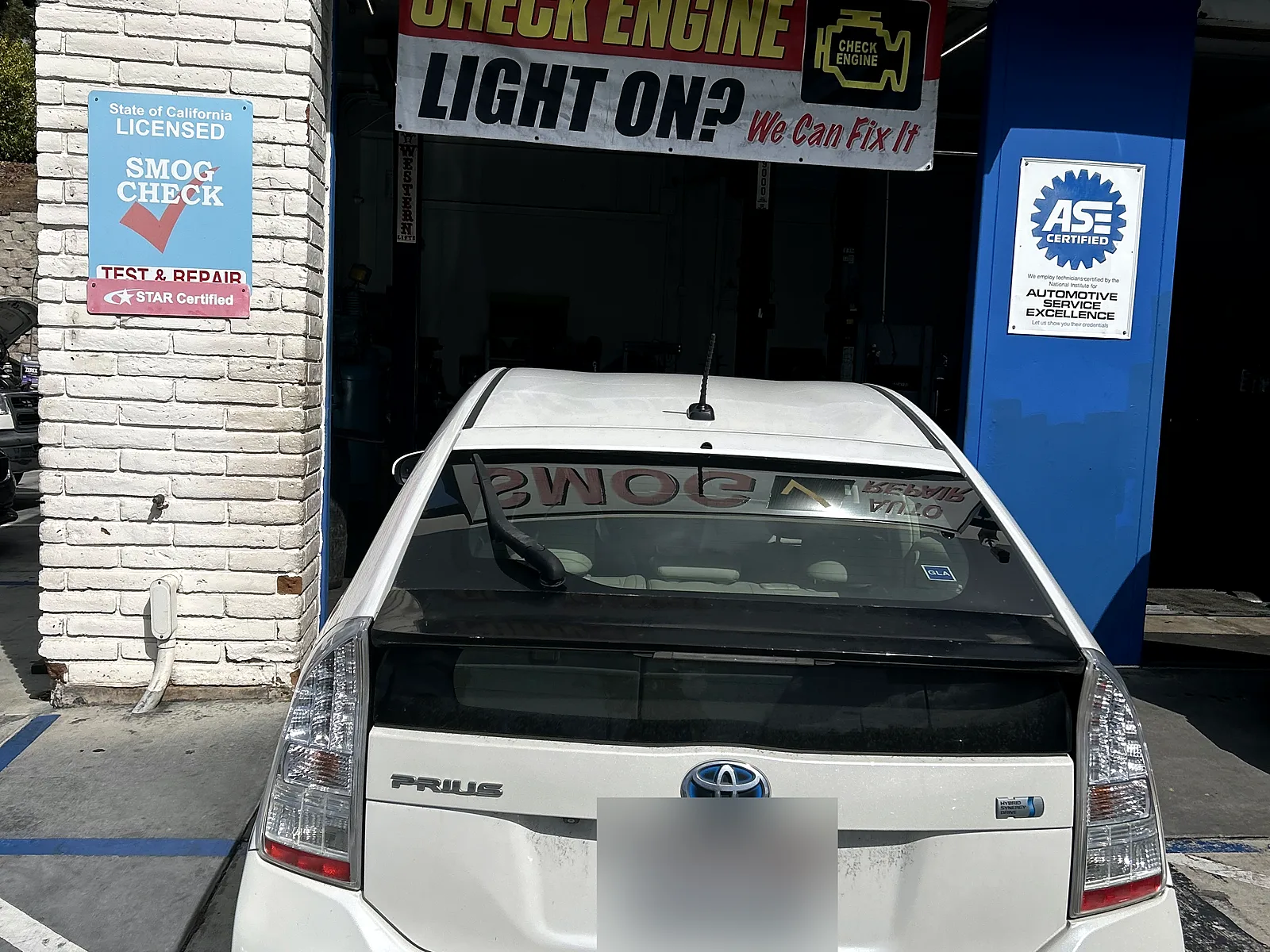 Vehicles we service in Encinitas, CA: Toyota Prius at our service bay